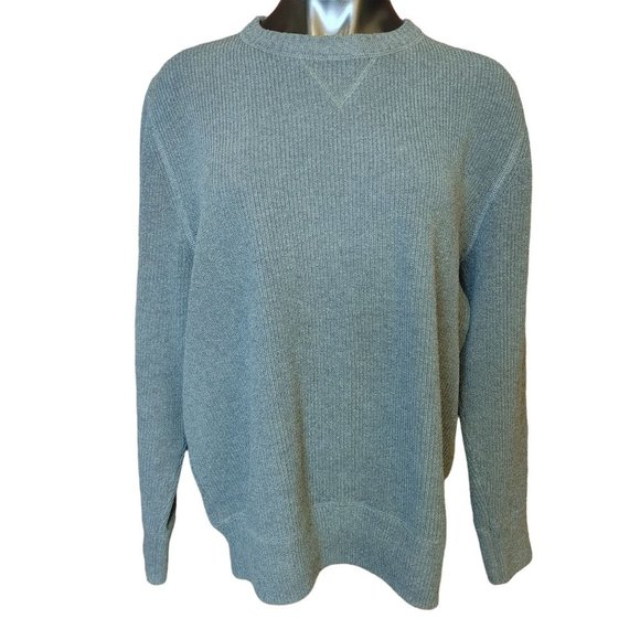EDDIE BAUER Womens M Gray Long Sleeve Knit Pullover Sweater Ribbed Neckline - Picture 1 of 3